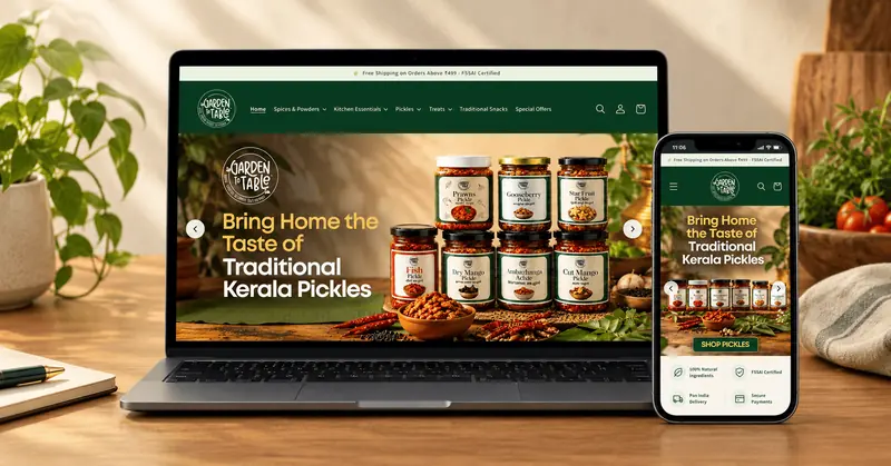 Screenshot of the Garden to Table website