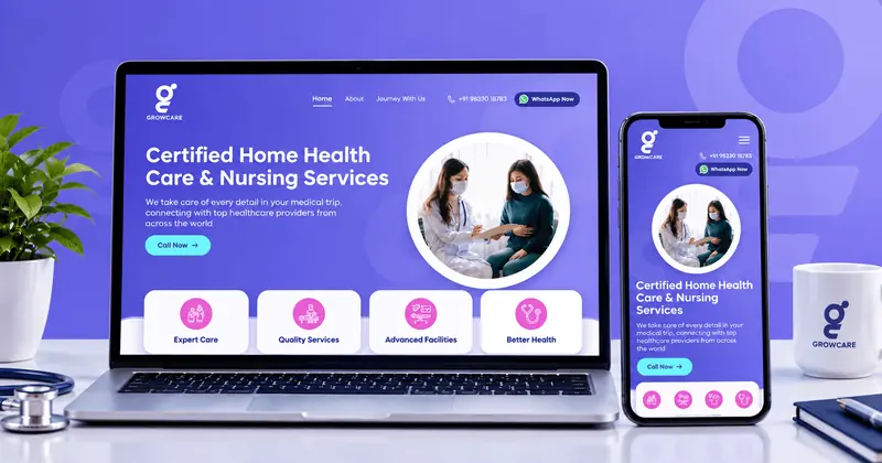 Screenshot of the GrowCare - Form page website